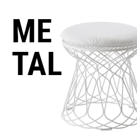 Puffs y taburetes bajos de metal
