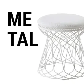 Puffs y taburetes bajos de metal
