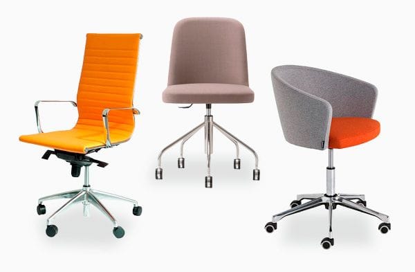 Sillas y sillones tapizados para oficina, hotel y reunión