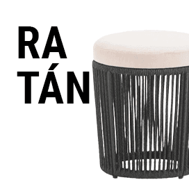 Puffs y taburetes bajos trenzados & ratán