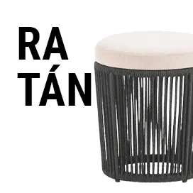 Puffs y taburetes bajos trenzados & ratán