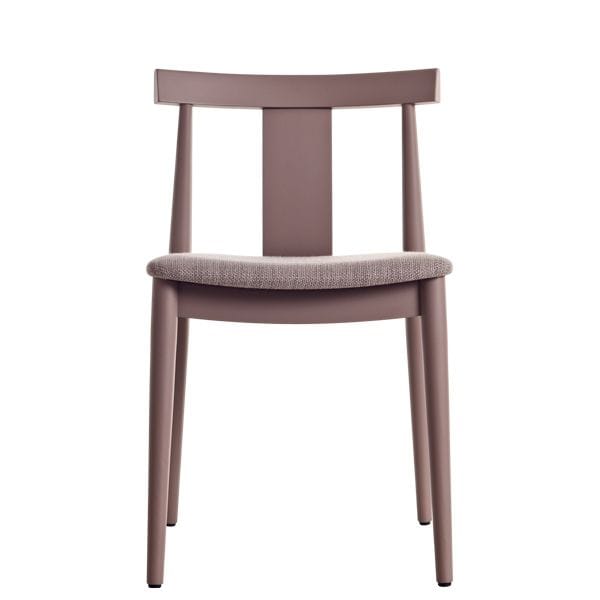 Silla de diseño con asiento tapizado estructura de madera de haya