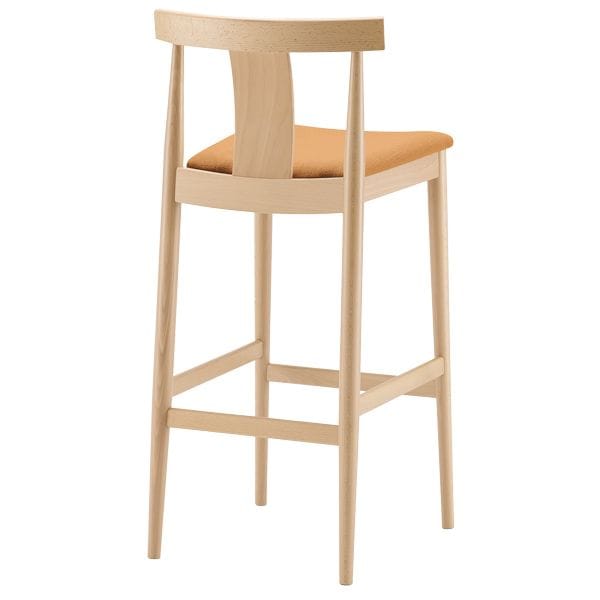 Taburete con asiento tapizado estructura en madera de haya