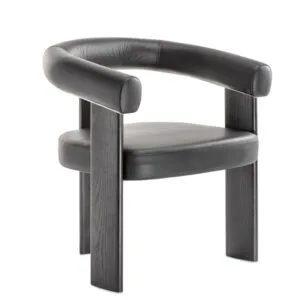 Sillón robusto de madera con asiento tapizado para hoteles