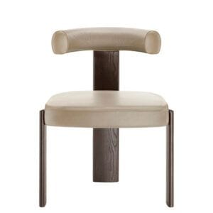 Silla de madera para hostelería con detalles metálicos elegantes