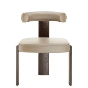 Silla de madera para hostelería con detalles metálicos elegantes