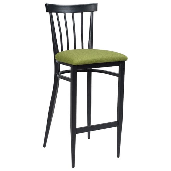 Taburete de madera con asiento tapizado estilo retro para restaurantes