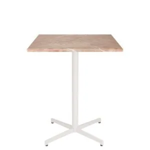 Pié de mesa minimalista de acero para terrazas de hostelería