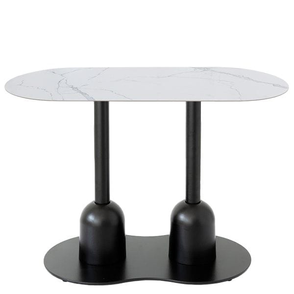Pie de Mesa Columna Doble de Acero Lacado