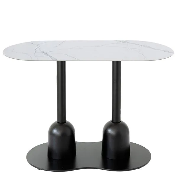 Pie de Mesa Columna Doble de Acero Lacado