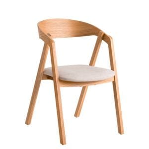 Sillón de roble tapizado con diseño contemporáneo elegante
