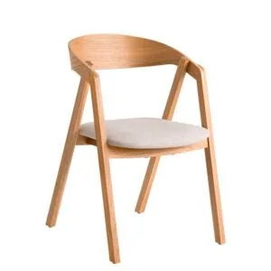 Sillón de roble tapizado con diseño contemporáneo elegante