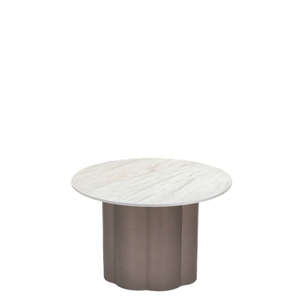 Mesa baja aluminio exterior ideal para espacios de hostelería