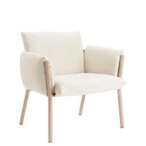 Sillón tapizado metálico con cojines desmontables sin adhesivos