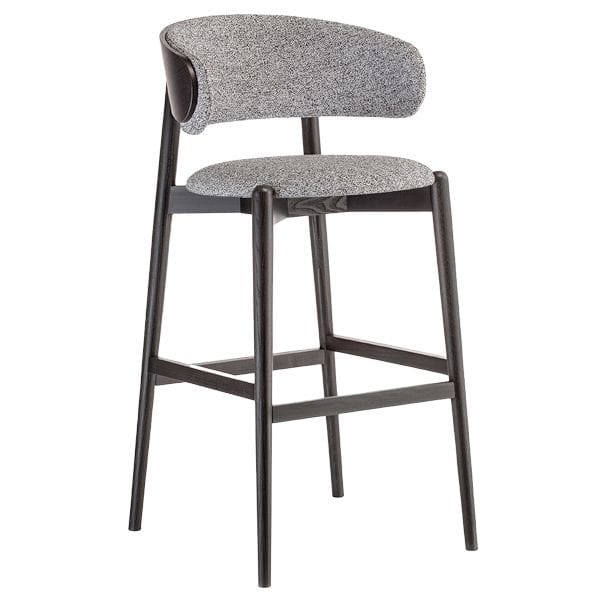 Taburete tapizado de madera con respaldo para restaurantes