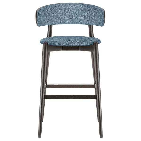 Taburete tapizado de madera con respaldo para restaurantes