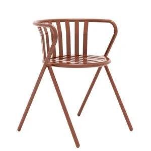 Silla estructura en acero de diseño para terrazas de cafeterías