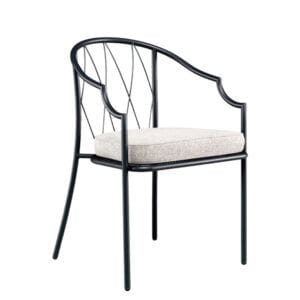 Sillón de exterior para hostelería en acero con diseño moderno