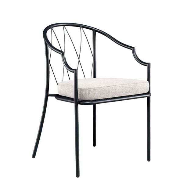 Sillón de exterior para hostelería en acero con diseño moderno