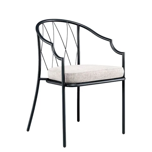 Sillón de exterior para hostelería en acero con diseño moderno