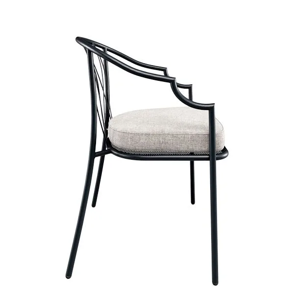 Sillón de exterior para hostelería en acero con diseño moderno