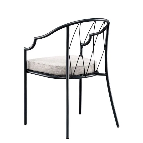 Sillón de exterior para hostelería en acero con diseño moderno
