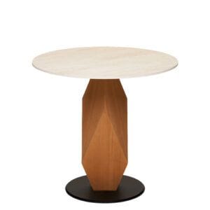 Pie de Mesa Columna Madera con Base Metalica o en Madera