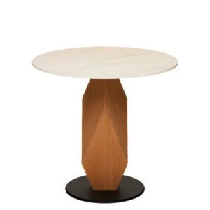 Pie de Mesa Columna Madera con Base Metalica o en Madera