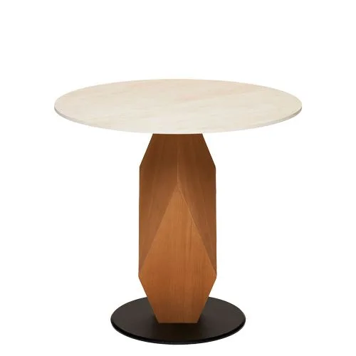 Pie de Mesa Columna Madera con Base Metalica o en Madera