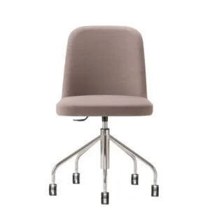 Silla tapizada con ruedas de oficina y reunión
