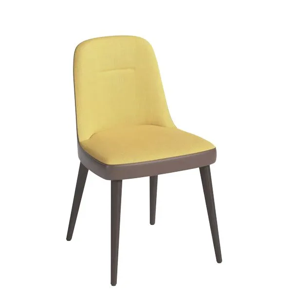 Silla DAVINCI WOOD SI estilo nórdico tapizada  para restaurante y hostelería en general