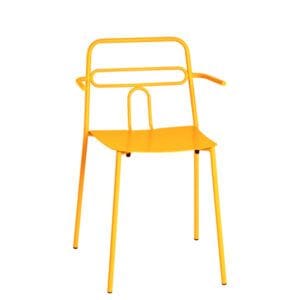 Sillón apilable metálico minimalista para terrazas de cafeterías