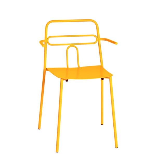 Sillón apilable metálico minimalista para terrazas de cafeterías