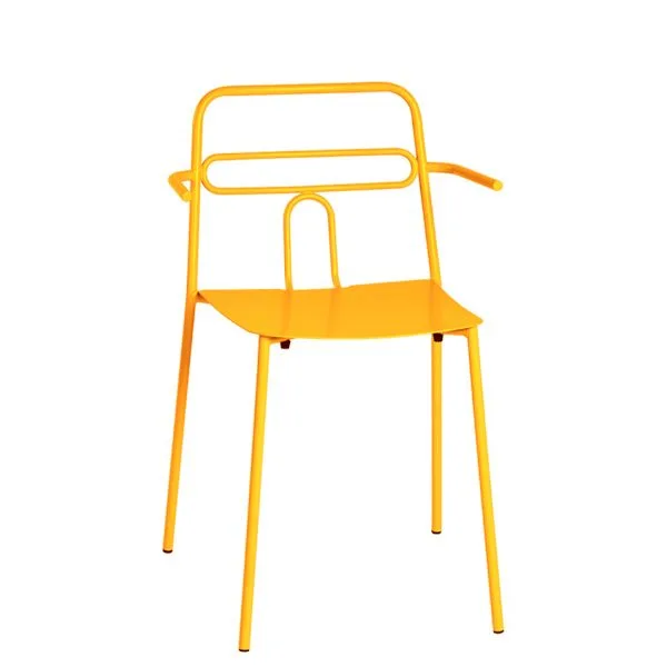Sillón apilable metálico minimalista para terrazas de cafeterías