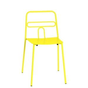 Silla apilable metálica estilo minimalista para terrazas de cafeterías