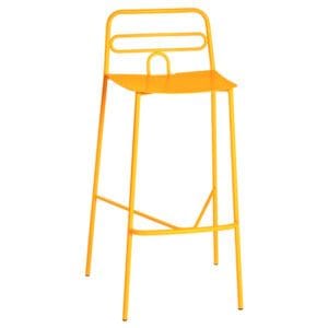 Taburete metálico estilo minimalista para terrazas de cafeterías
