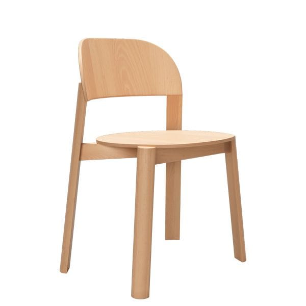 Silla apilable de madera de haya para restaurantes y cafeterías