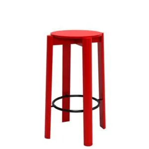 Taburete de madera estilo juvenil y moderno para cafeterías y bares