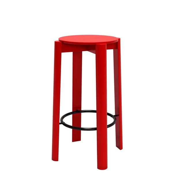 Taburete de madera estilo juvenil y moderno para cafeterías y bares