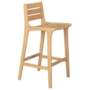 Taburete en madera maciza de Iroko para terrazas