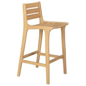 Taburete en madera maciza de Iroko para terrazas