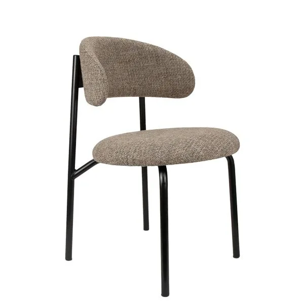 Silla tapizada con estructura en tubo metálico para hostelería