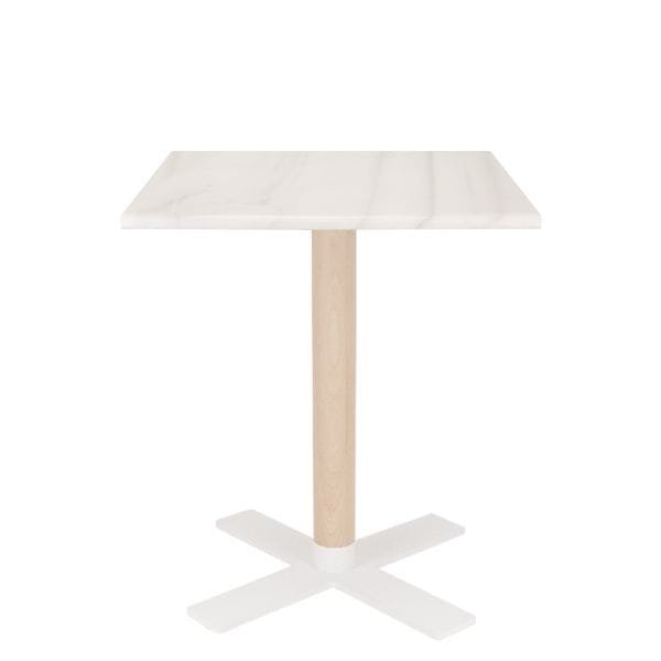 Pie de mesa con tubo de madera para restaurantes