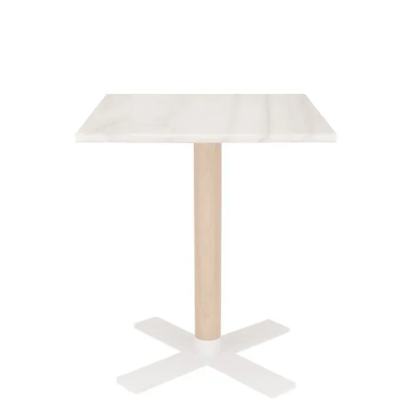 Pie de mesa con tubo de madera para restaurantes