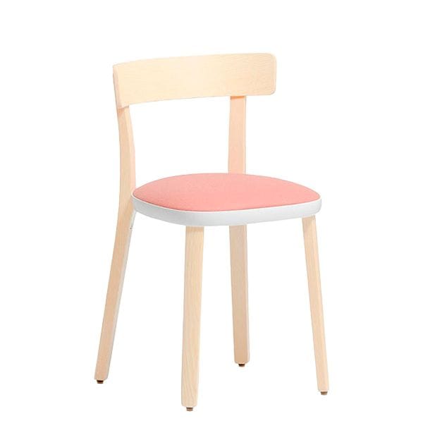 Silla Folk de Pedrali en fresno con asiento tapizado