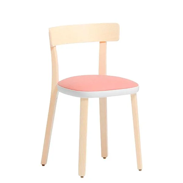 Silla Folk de Pedrali en fresno con asiento tapizado