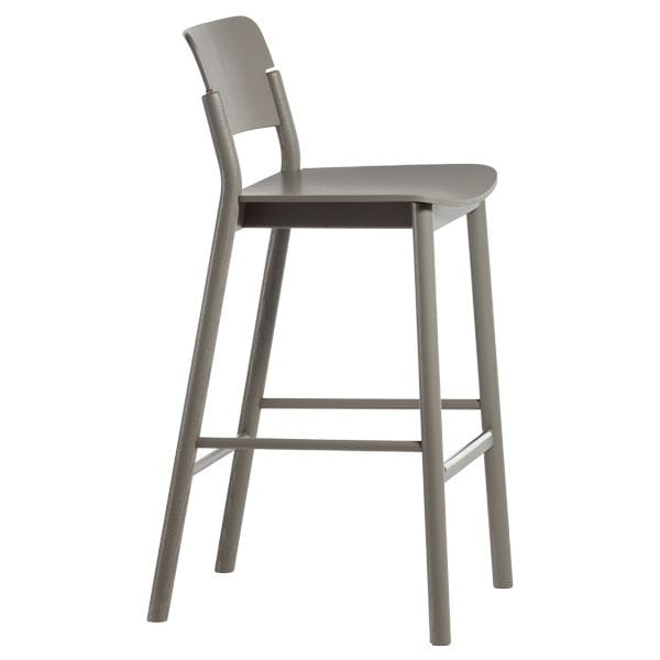 Taburete con respaldo de madera de diseño refinado