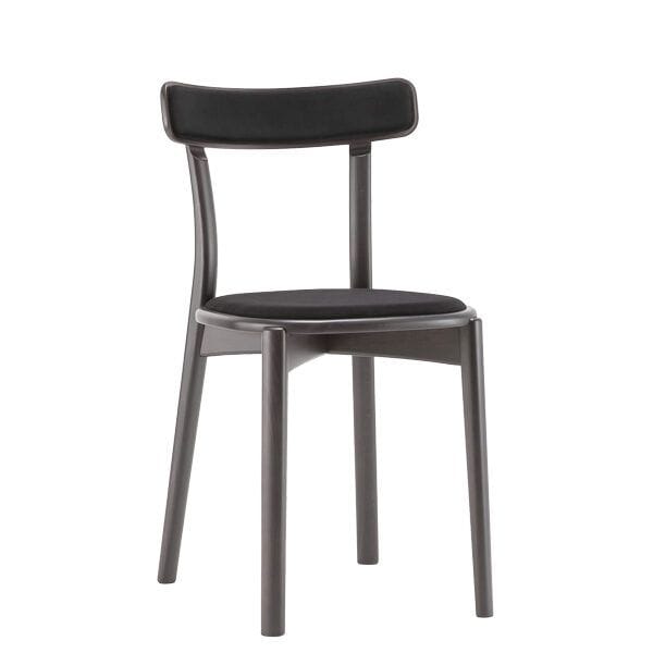 Silla tapizada estructura en madera de haya
