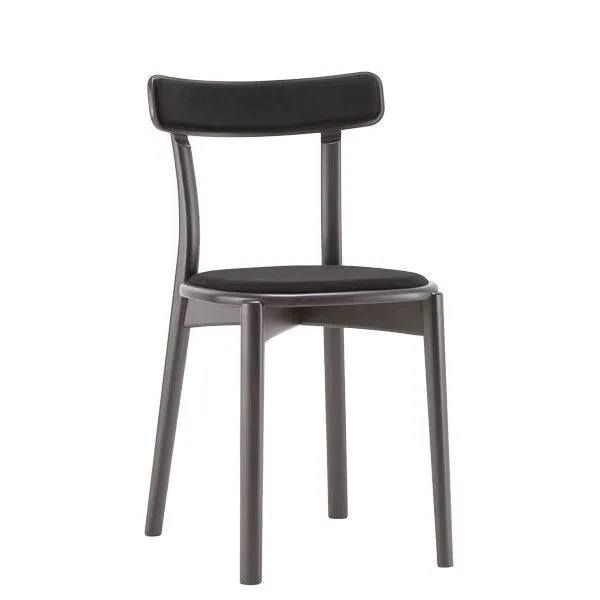Silla tapizada estructura en madera de haya