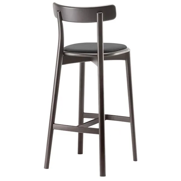Taburete con asiento y respaldo tapizado